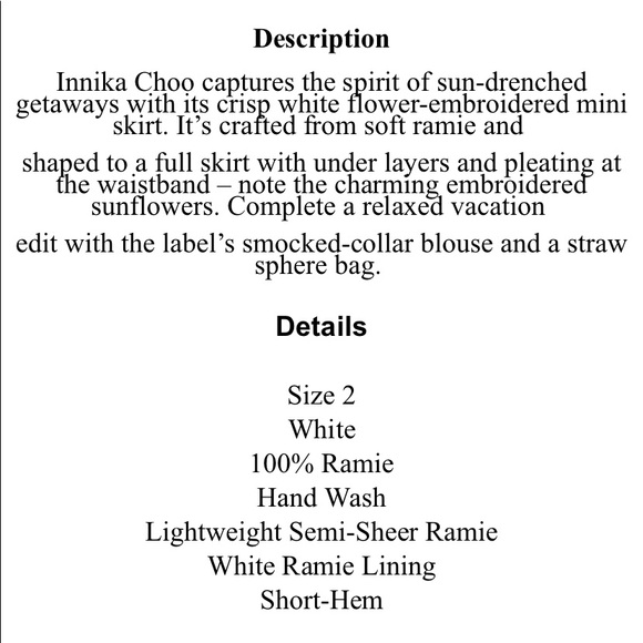 Innika Choo embroidered ramie mini skirt - Picture 2 of 10